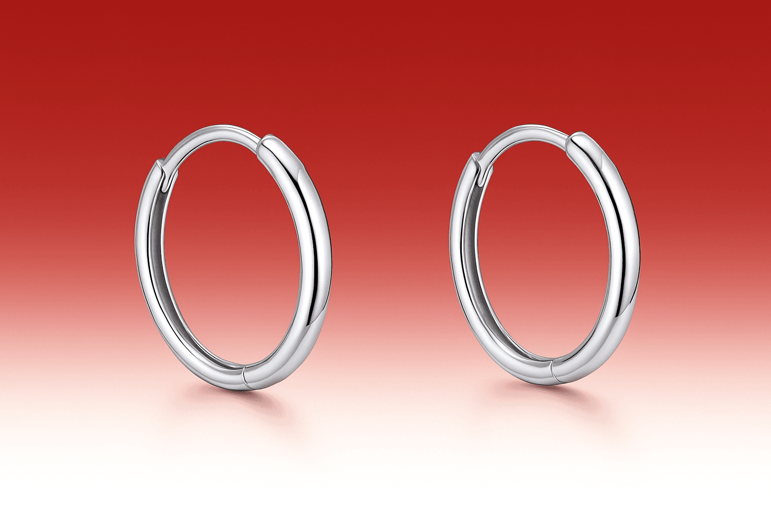 Luna Series · Silver Hoop Earrings