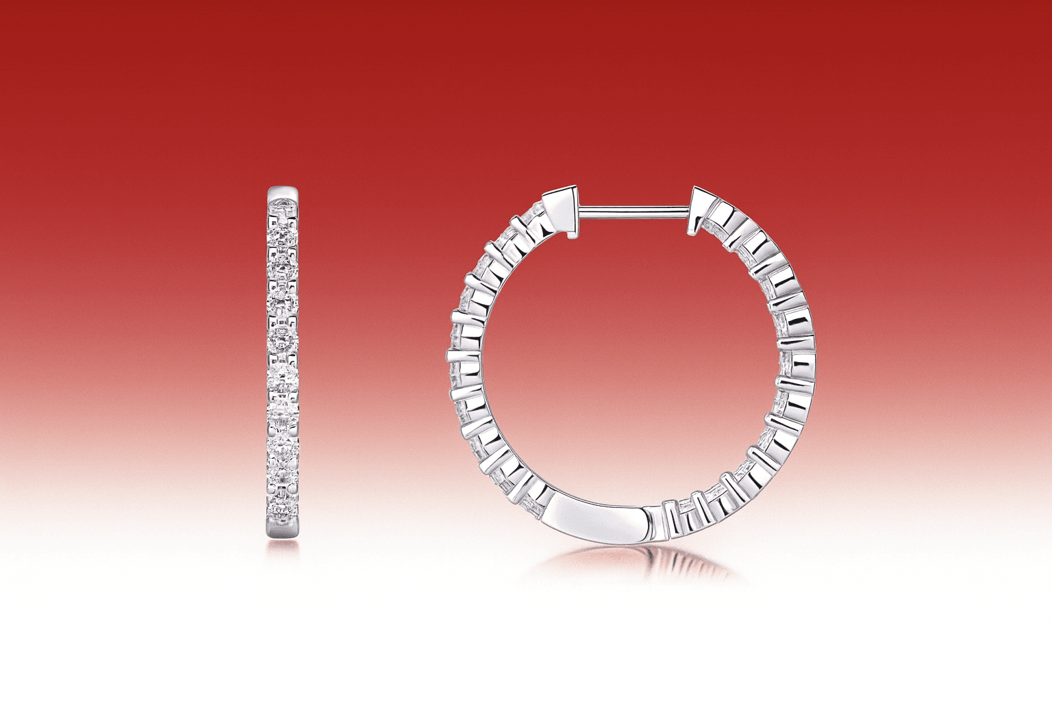 Luna Series · Moissanite Hoop Earrings - 24mm