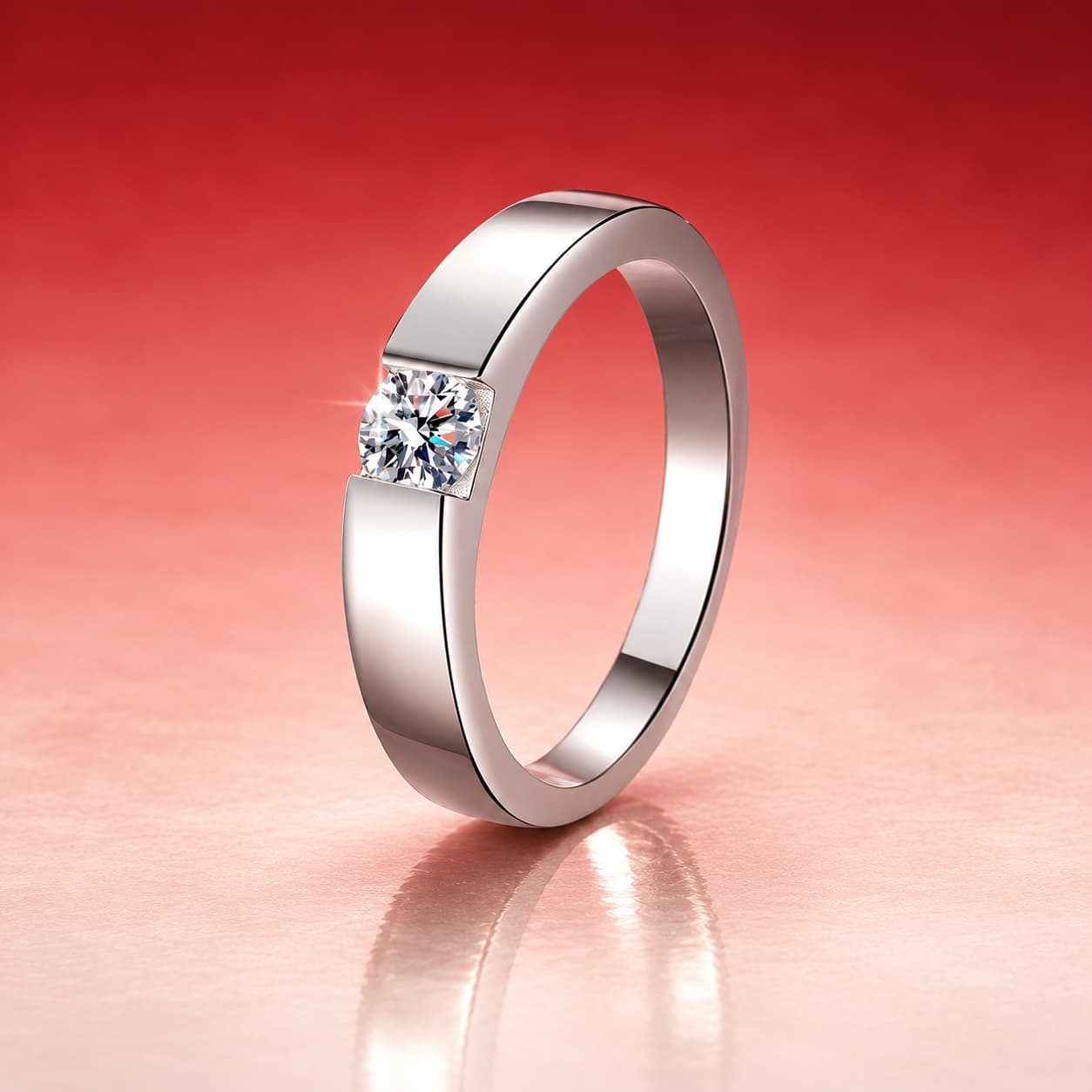 Two-Tone Couple Band Ring — 925 Sterling Silver — image 1