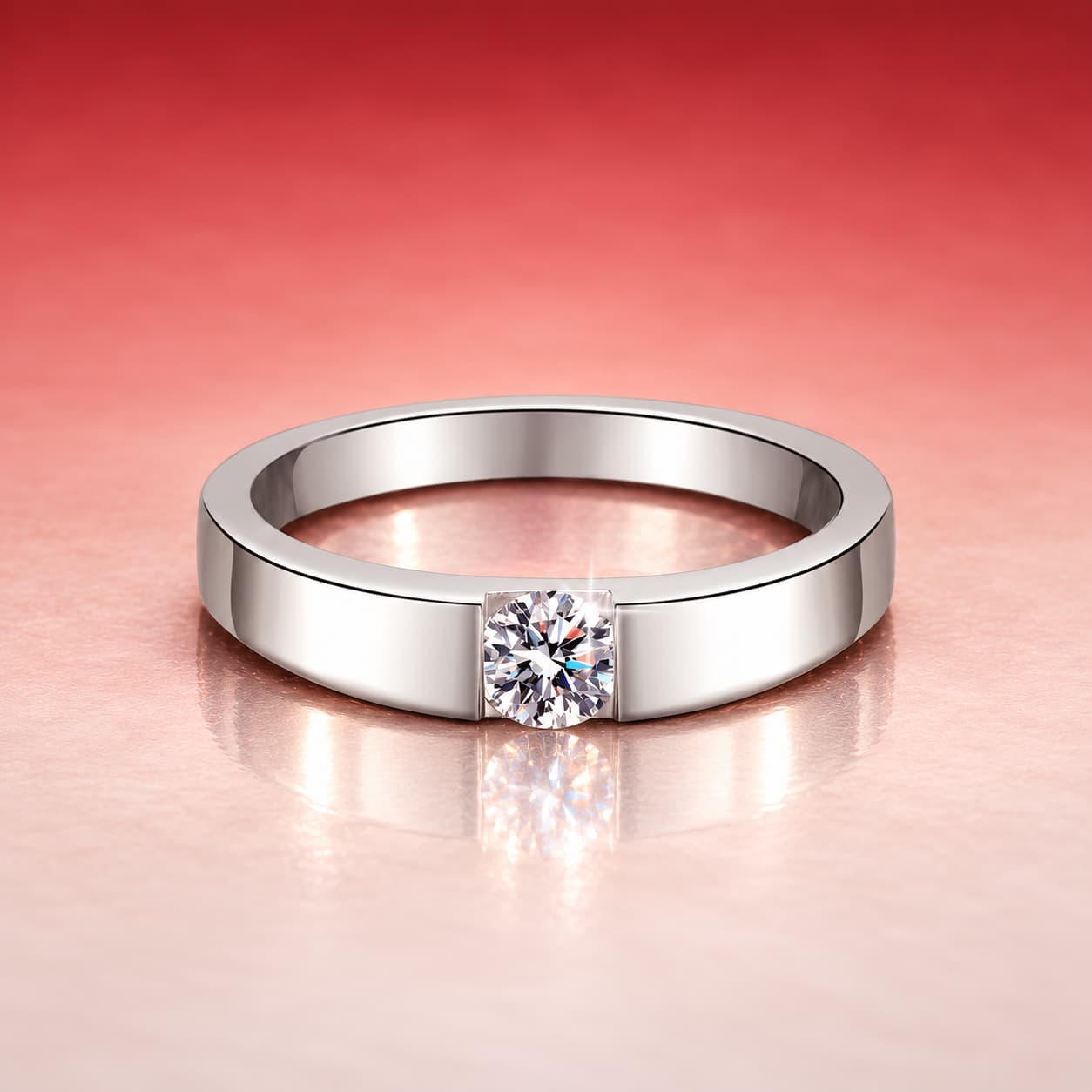 Two-Tone Couple Band Ring — 925 Sterling Silver — image 3