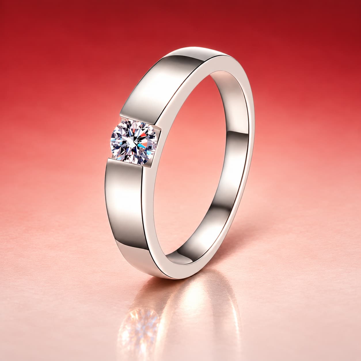 Two-Tone Couple Band Ring — 925 Sterling Silver — image 4