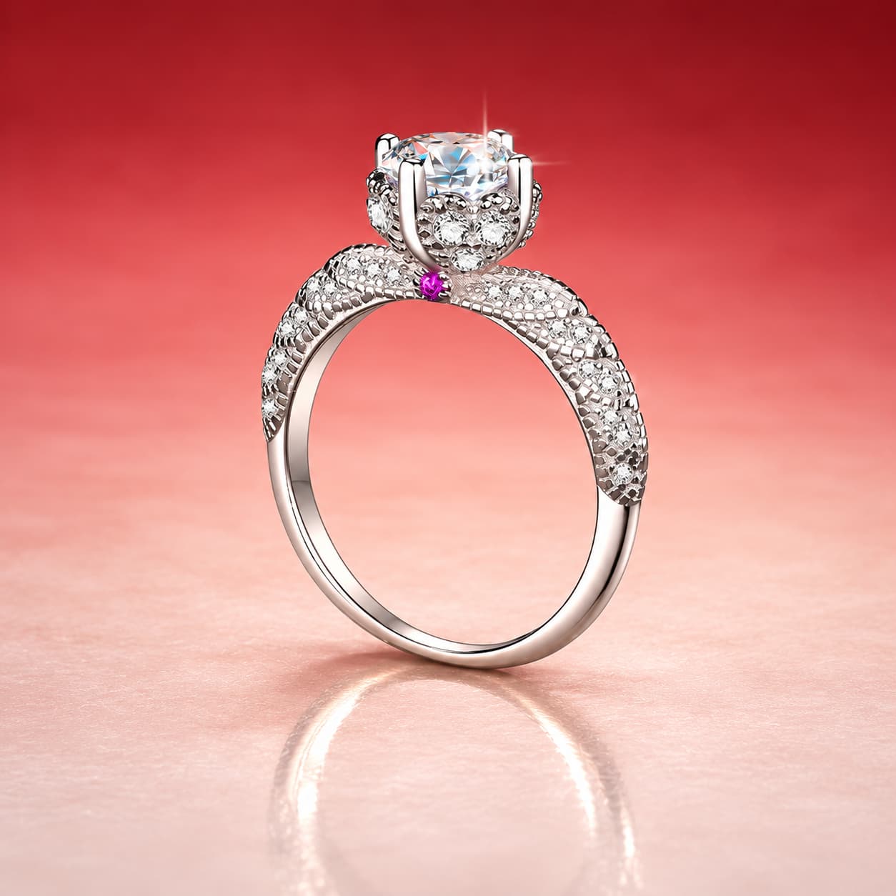 Angel-Wing Solitaire Ring — 925 Sterling Silver — image 1