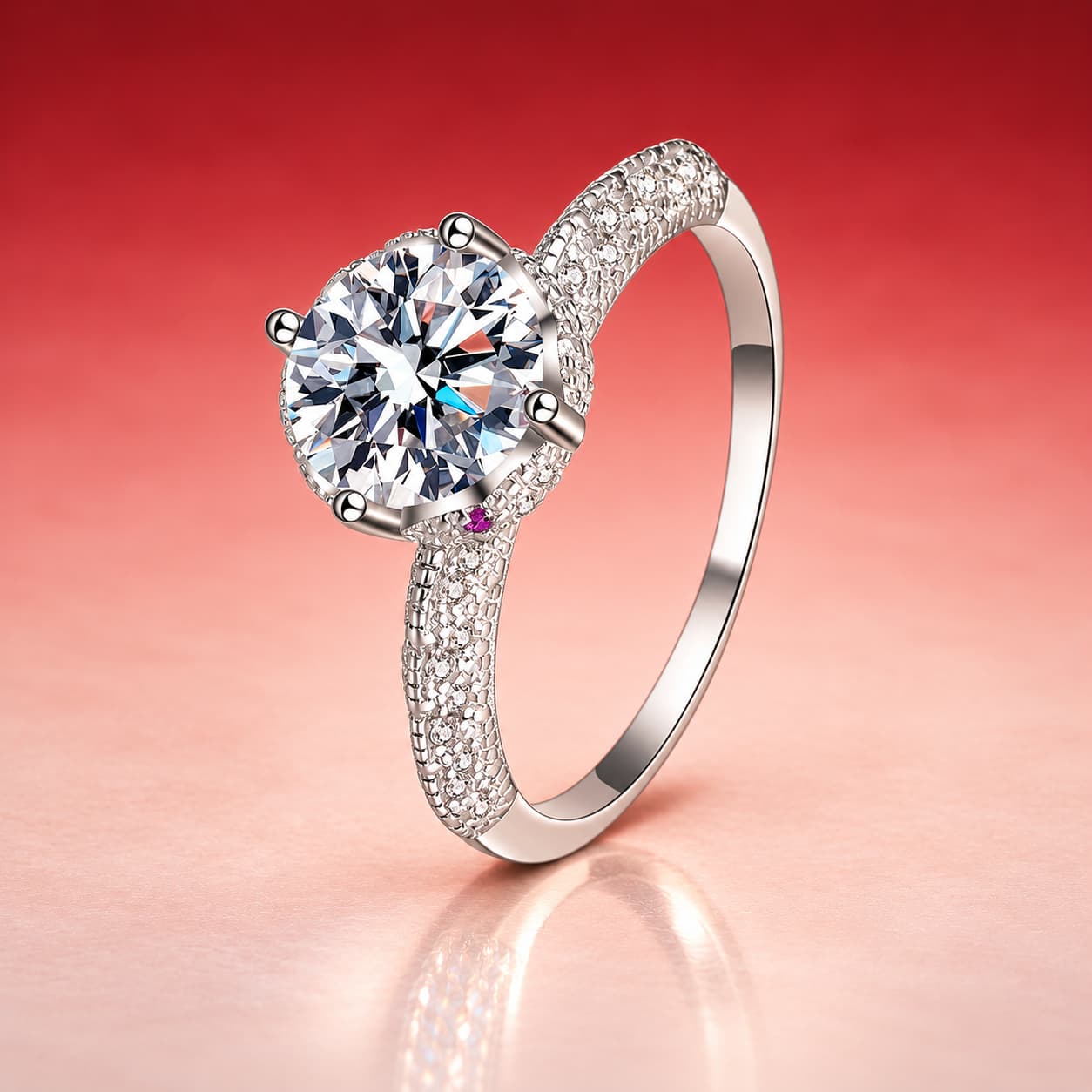 Angel-Wing Solitaire Ring — 925 Sterling Silver — image 4