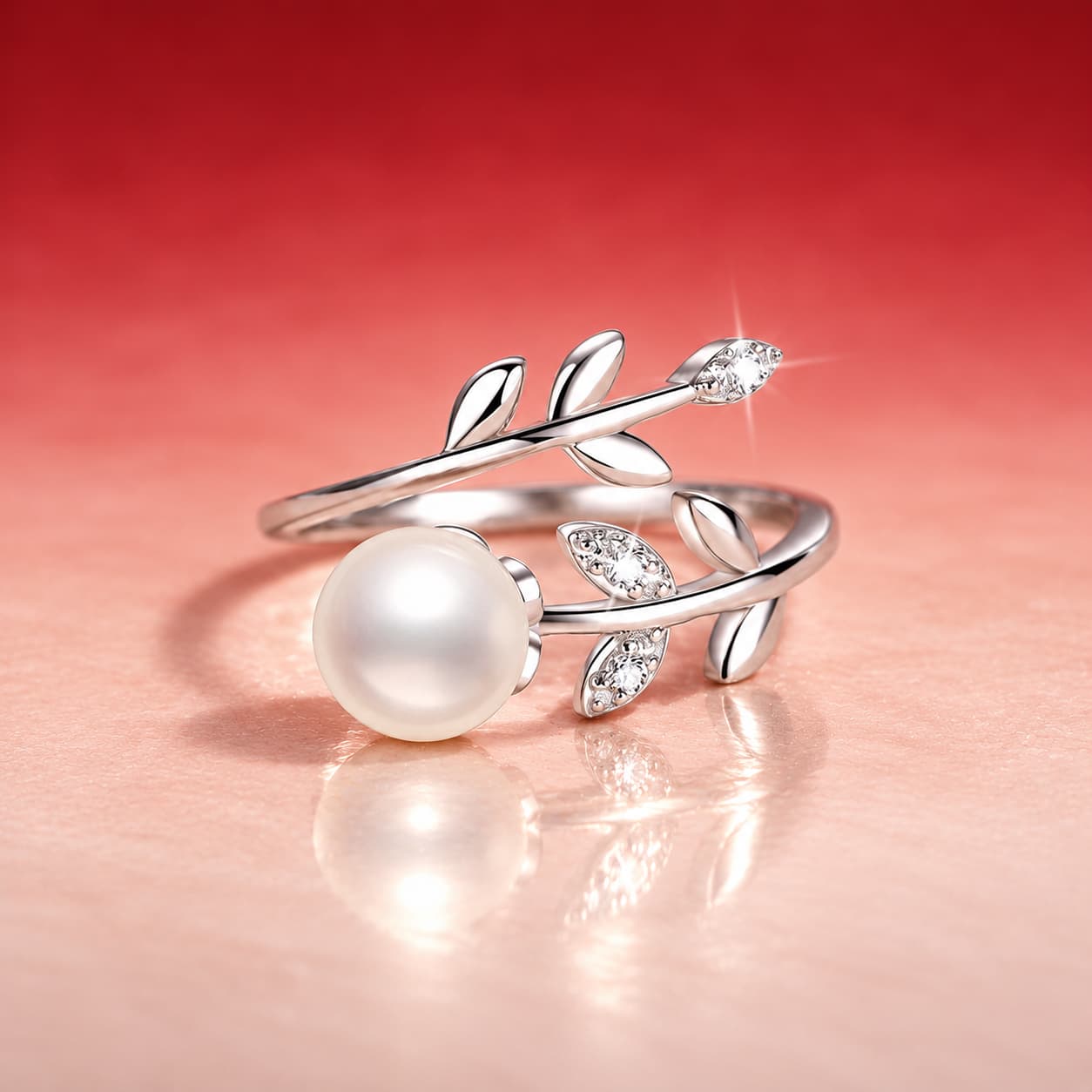Branch-Inspired Pearl Ring — 925 Sterling Silver — image 3