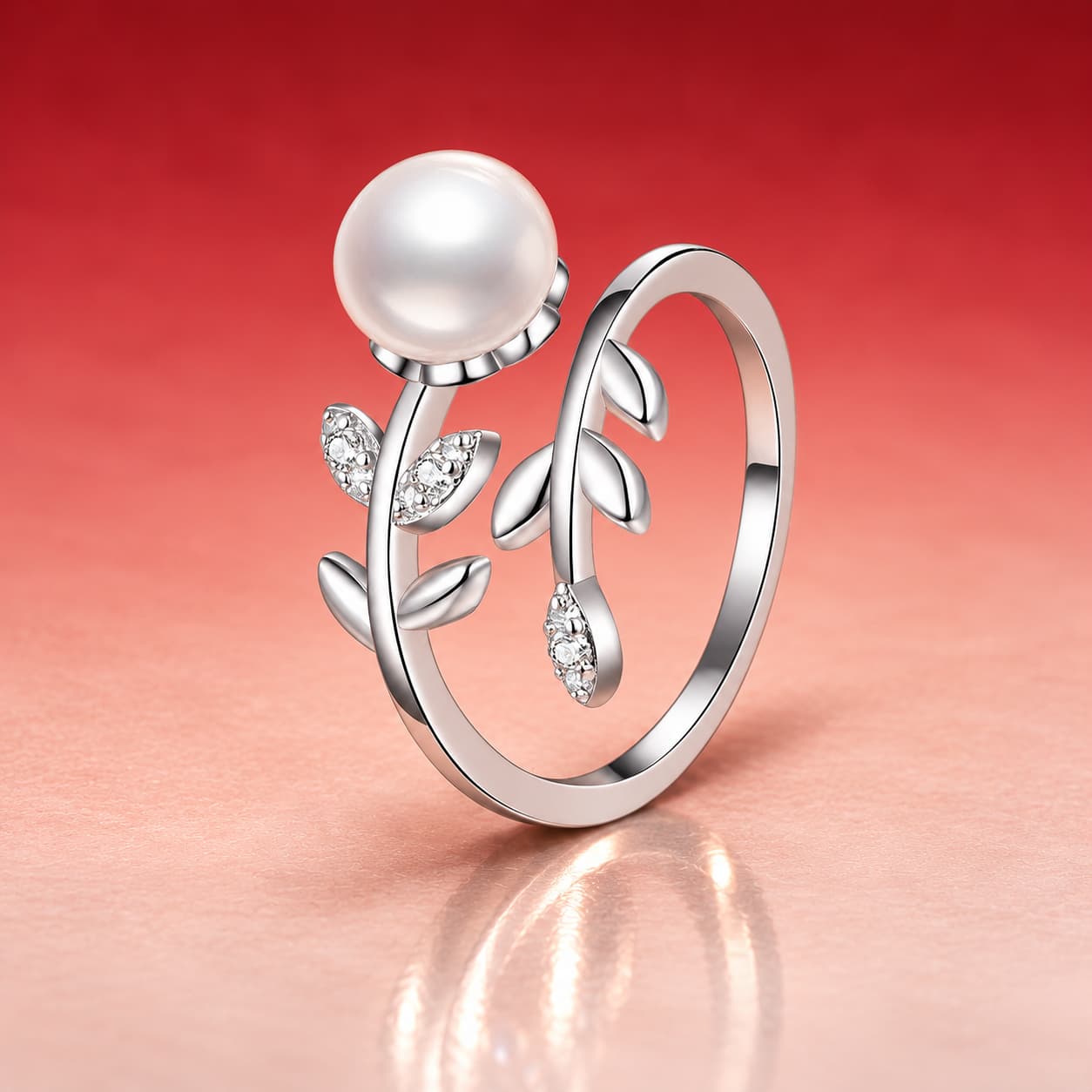 Branch-Inspired Pearl Ring — 925 Sterling Silver — image 4