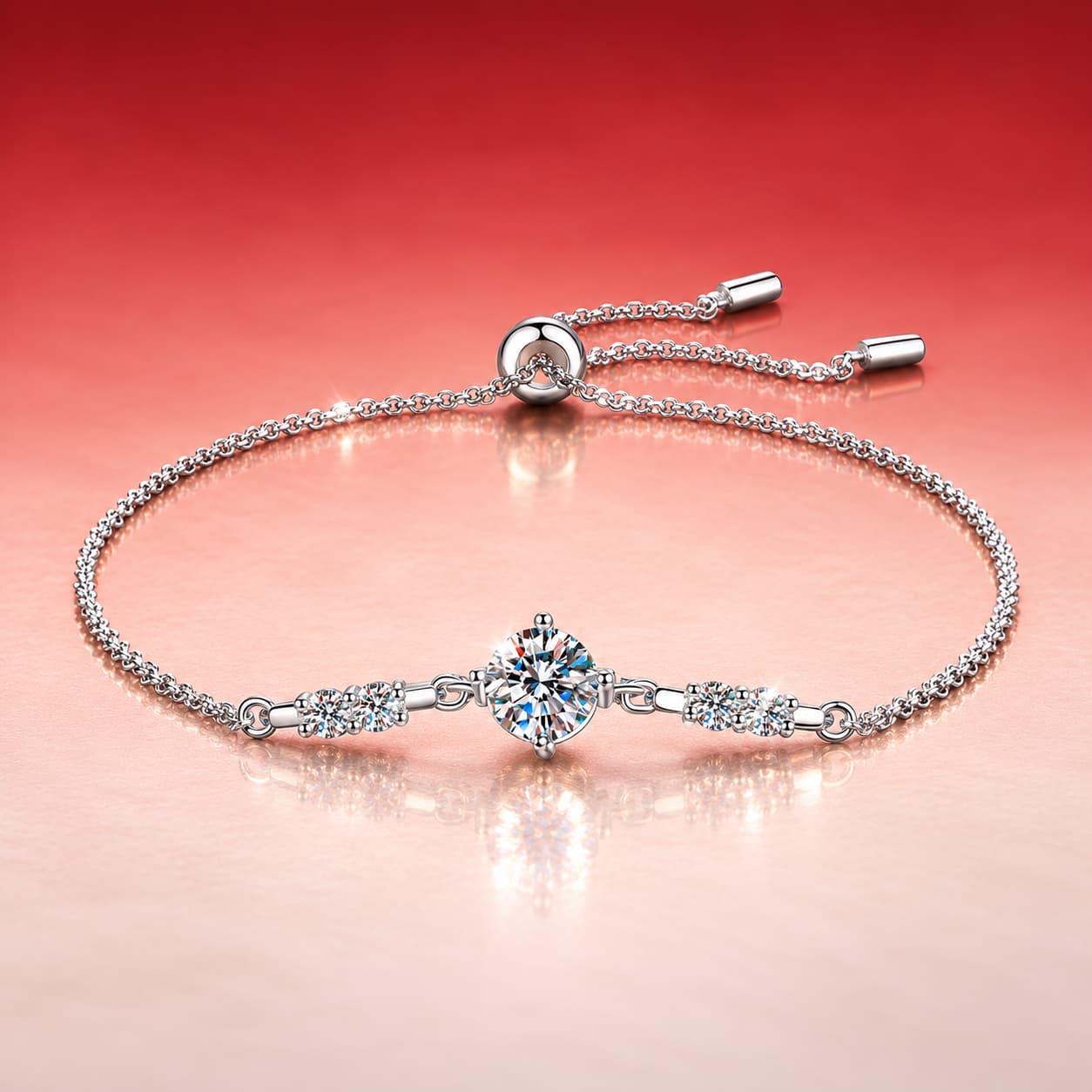 Adjustable Solitaire Bracelet — 925 Sterling Silver