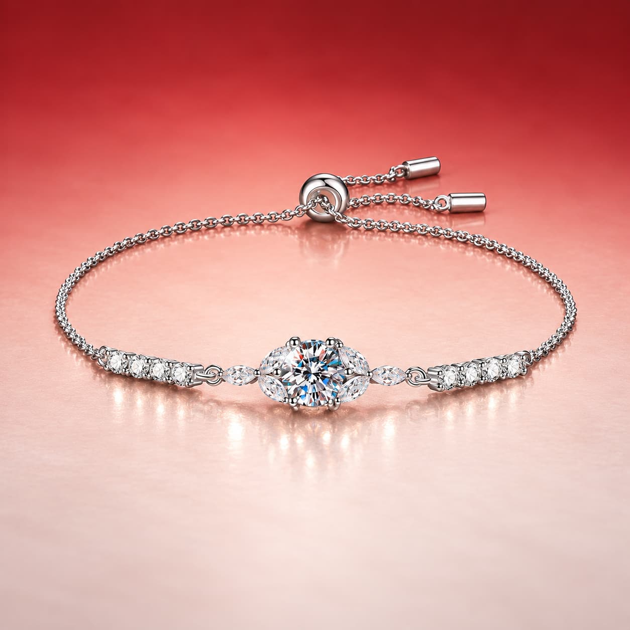 Floral Centre Bracelet — 925 Sterling Silver