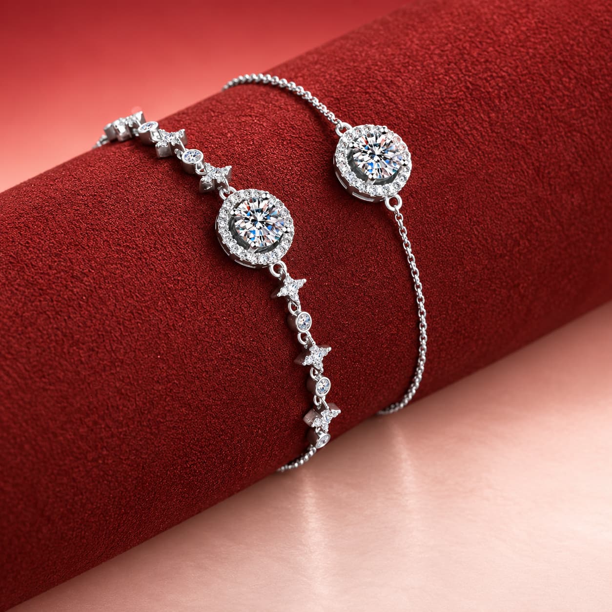 Moon-and-Star Bracelet — 925 Sterling Silver