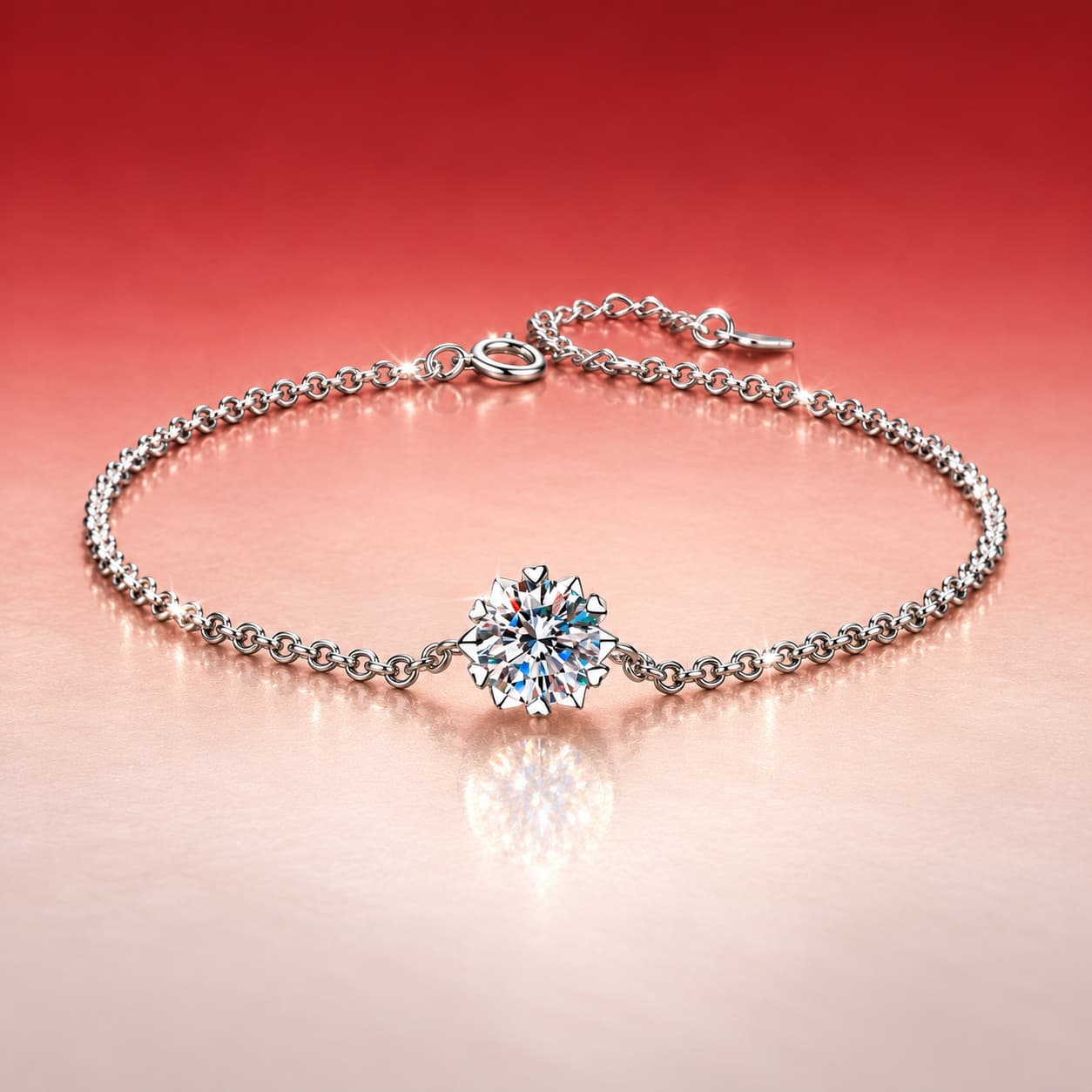 Snowflake Accent Bracelet — 925 Sterling Silver