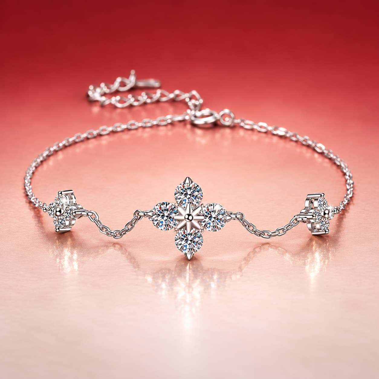 Clover Drop Bracelet — 925 Sterling Silver