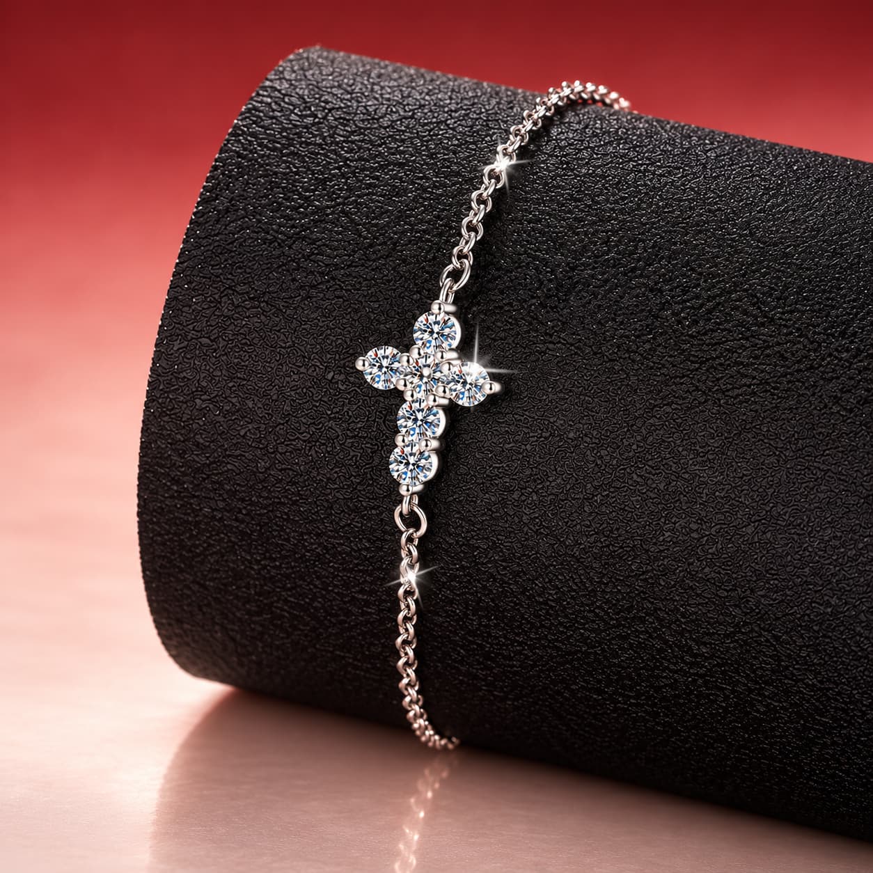 Stella Series · Cross Accent Bracelet — 925 Sterling Silver