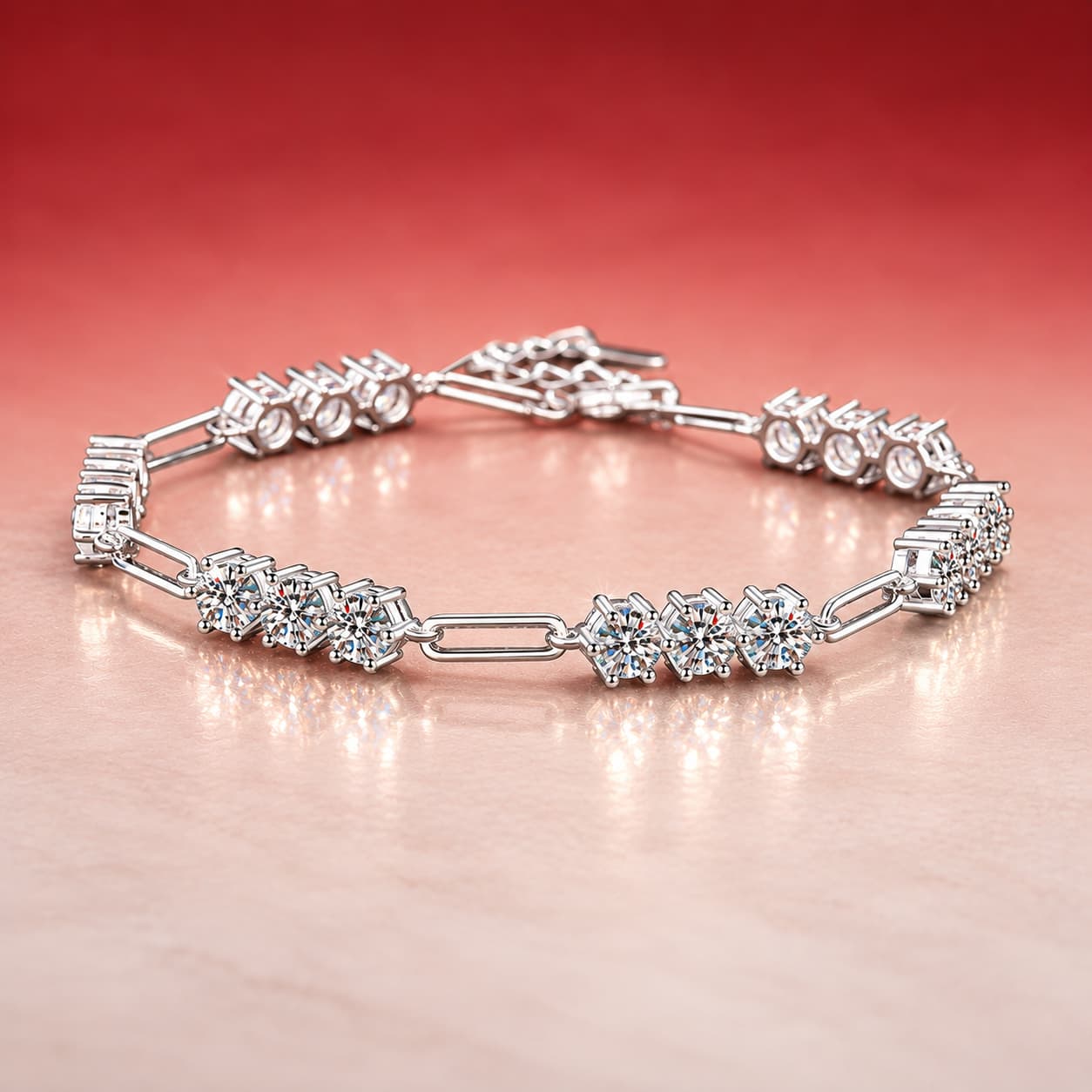 Luna Series · Starry Link Bracelet — Sterling Silver