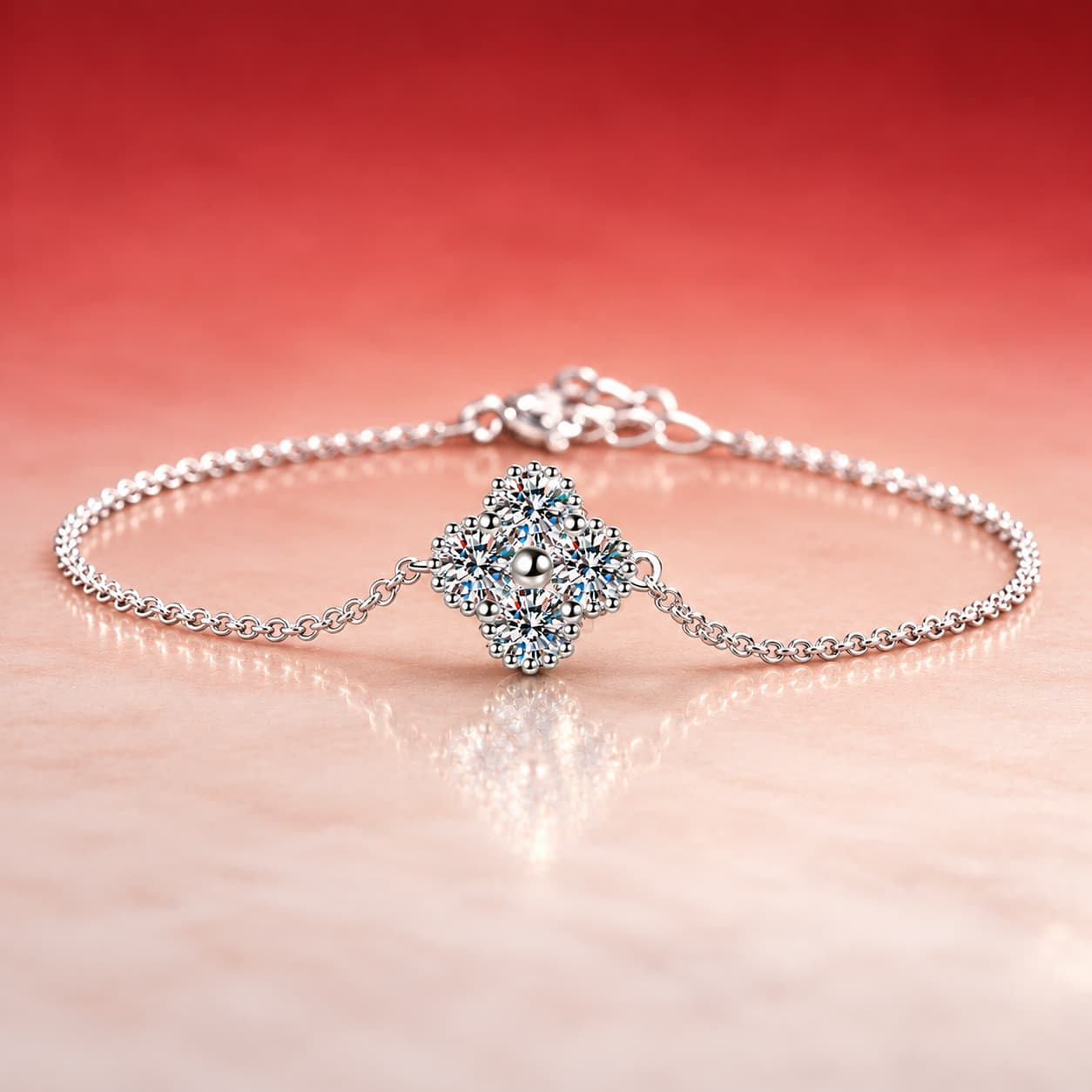 Luna Series · Clover Centre Bracelet — Sterling Silver — image 3