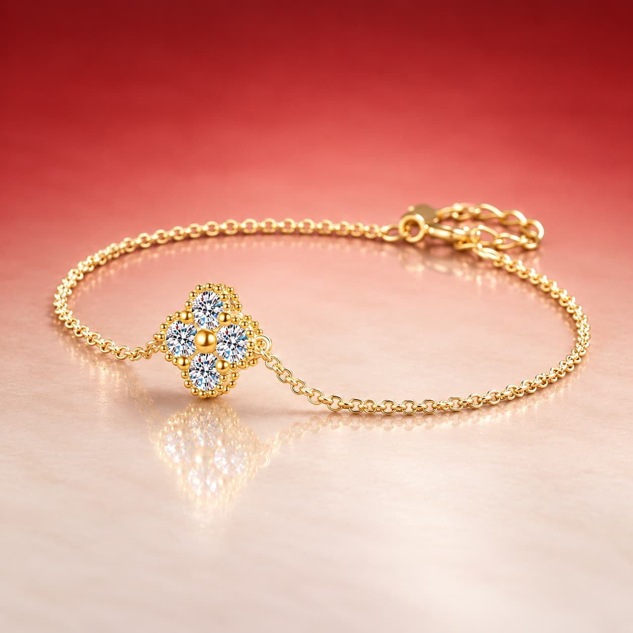 Luna Series · Clover Centre Bracelet — Sterling Silver — image 4