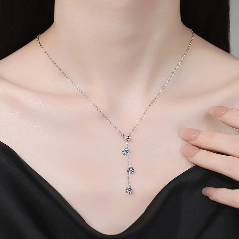 Luna Series · Graduated Tassel Necklace — Sterling Silver — image 2