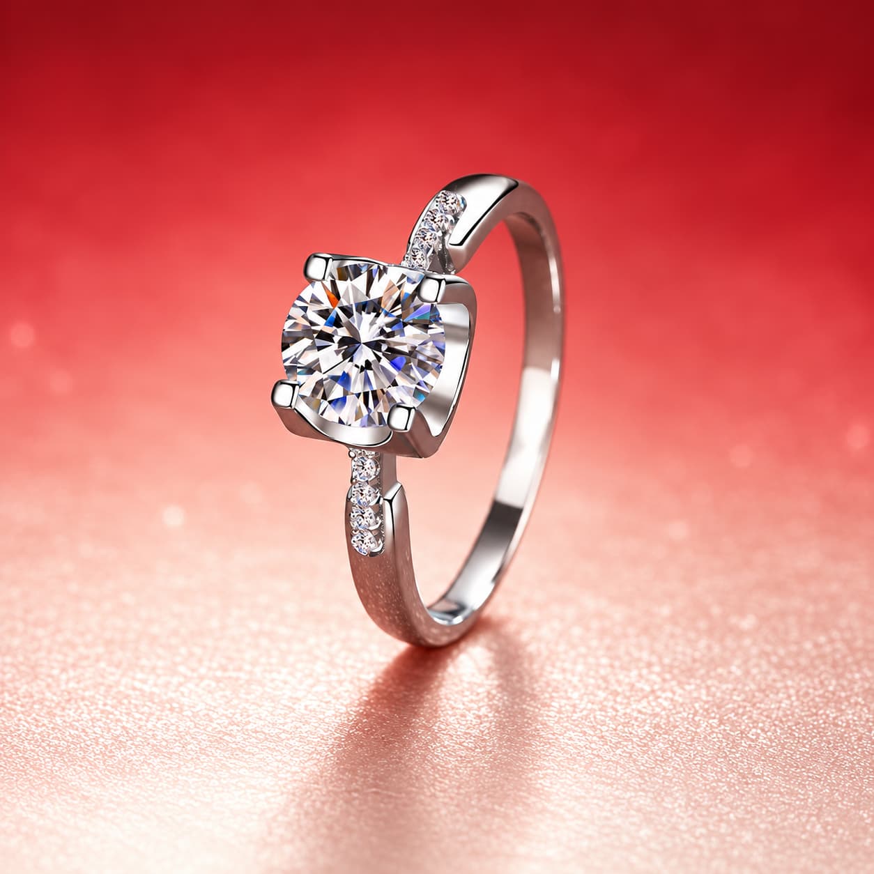 Luna Series · Tapered Three-Stone Ring — 925 Sterling Silver — image 1