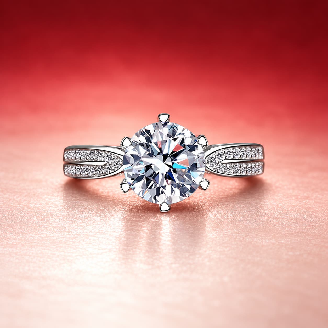 Luna Series · Starburst Halo Ring — 925 Sterling Silver — image 1