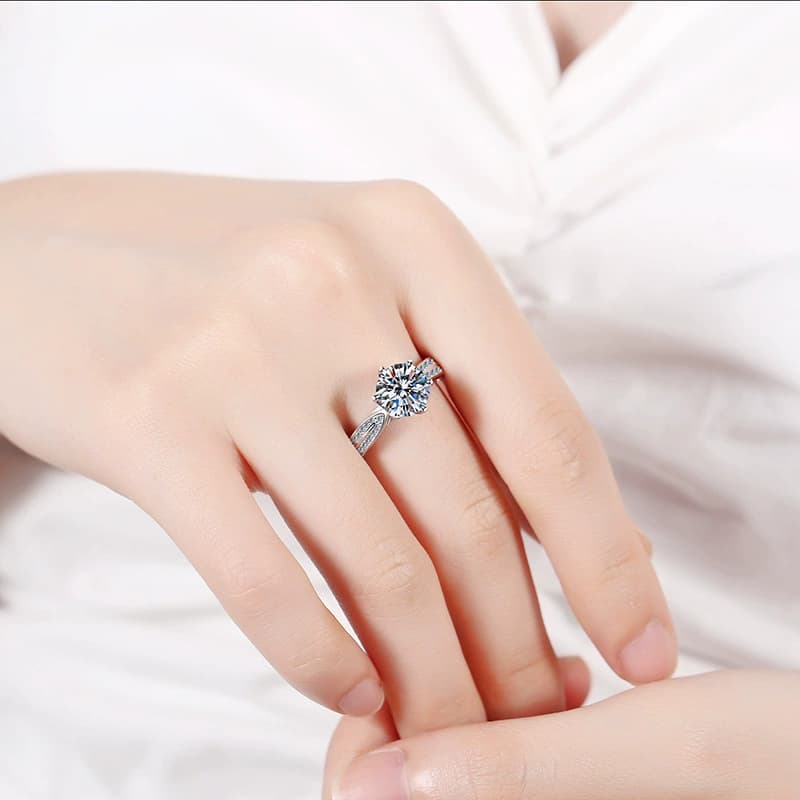Luna Series · Starburst Halo Ring — 925 Sterling Silver — image 2