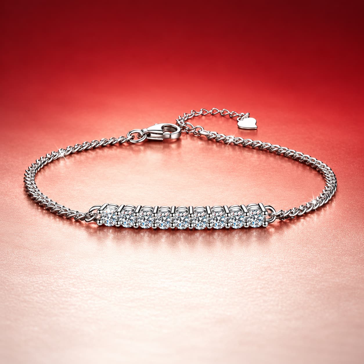 Luna Series · Cuban-Link Smile Bracelet — 925 Sterling Silver