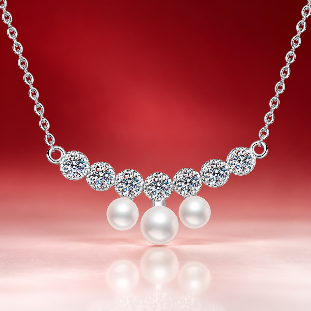 Luna Series · Pearl Smile Pendant Necklace — Sterling Silver — image 4
