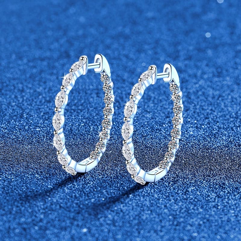 Luna Series · Pavé Moissanite Hoop Earrings — 925 Sterling Silver — image 1