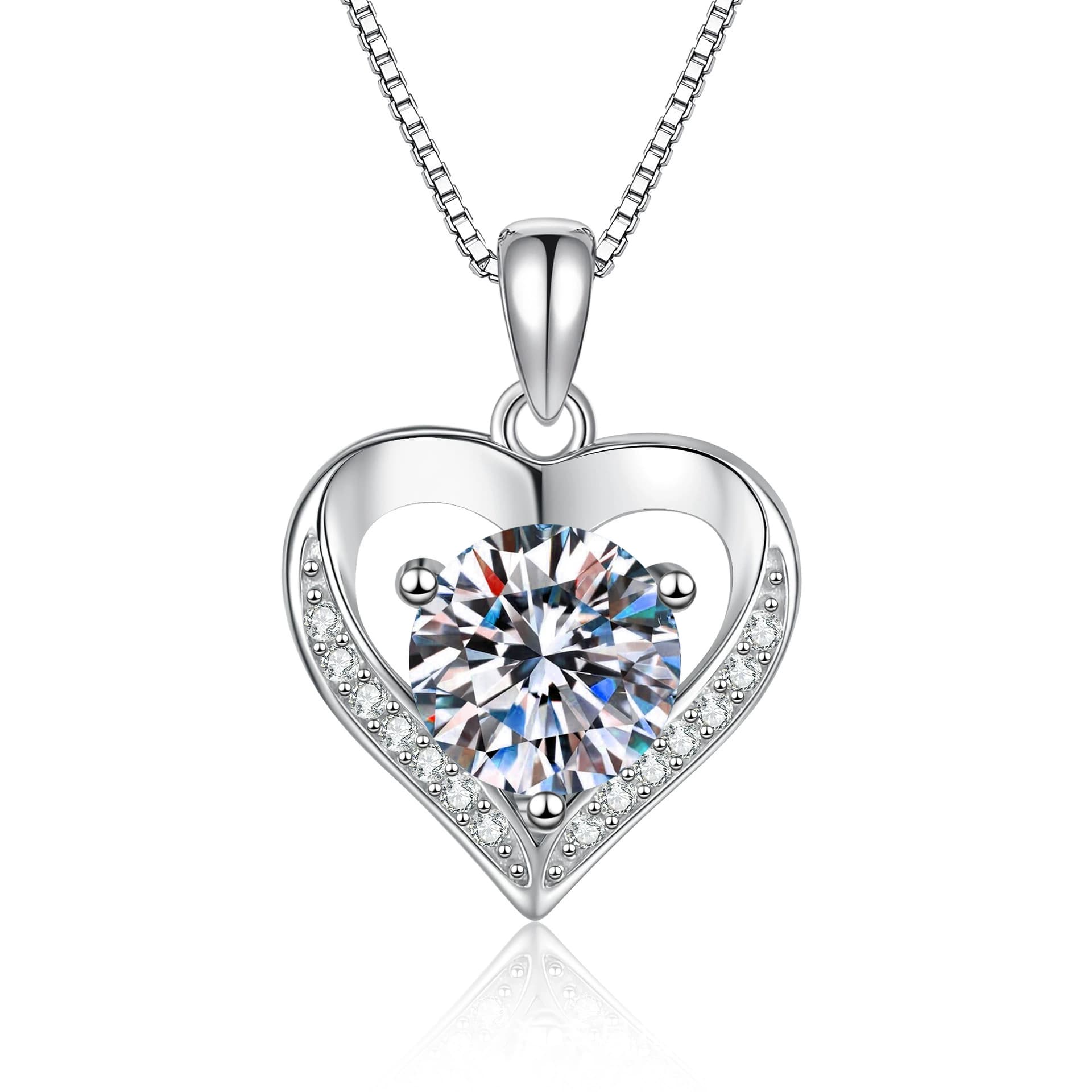 Luna Series · Heart Halo Pendant Necklace — 925 Sterling Silver — image 1