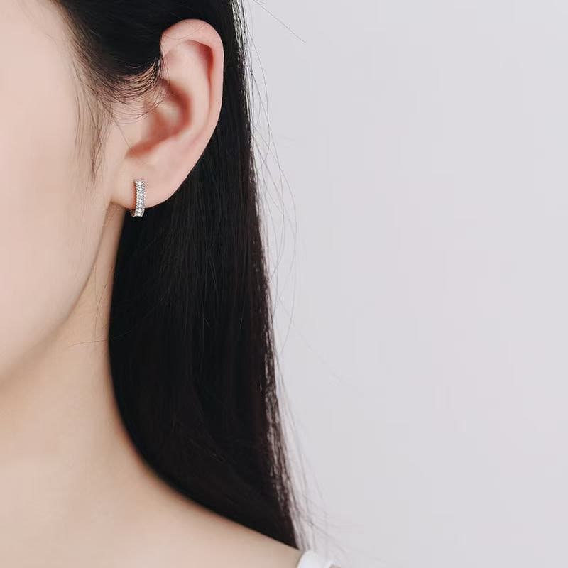 Luna Series · Moissanite Hoop Earrings - 12mm — image 2