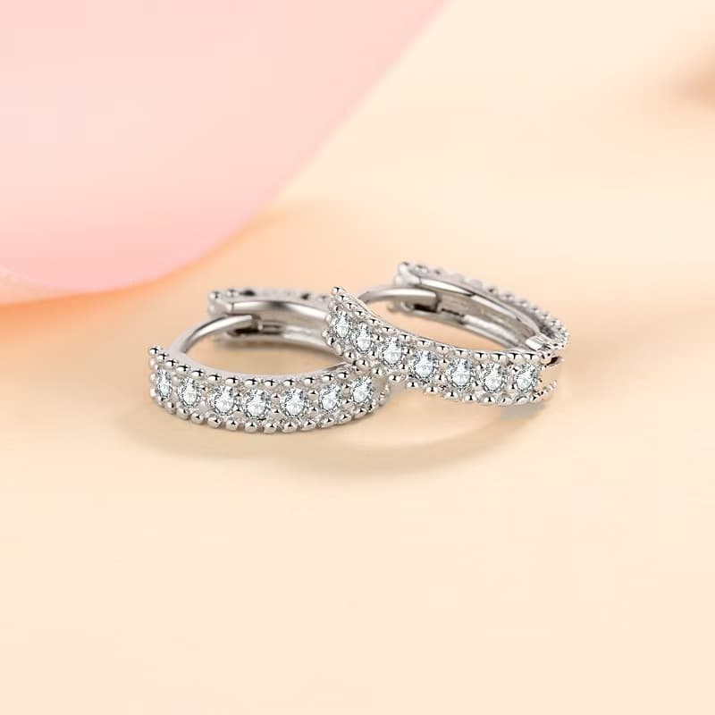 Luna Series · Moissanite Hoop Earrings - 12mm — image 3