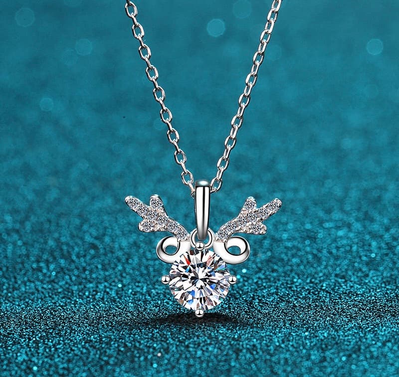 Aurora Series · Deer Design Moissanite Necklace - 925 Silver — image 3