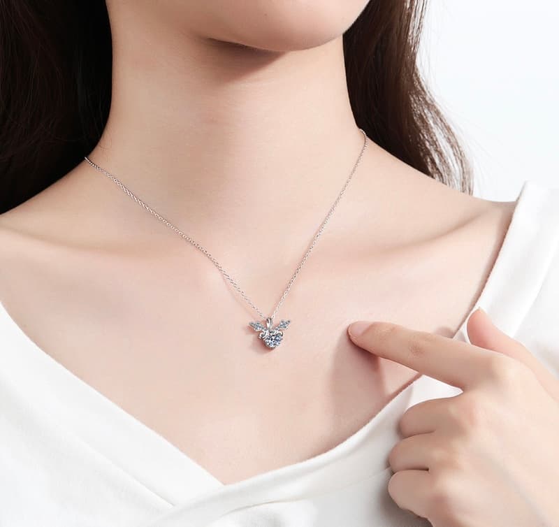 Aurora Series · Deer Design Moissanite Necklace - 925 Silver — image 2