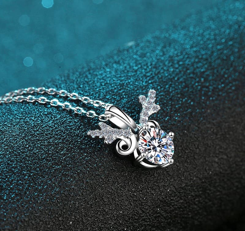 Aurora Series · Deer Design Moissanite Necklace - 925 Silver — image 5