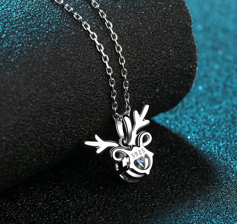 Aurora Series · Deer Design Moissanite Necklace - 925 Silver — image 4