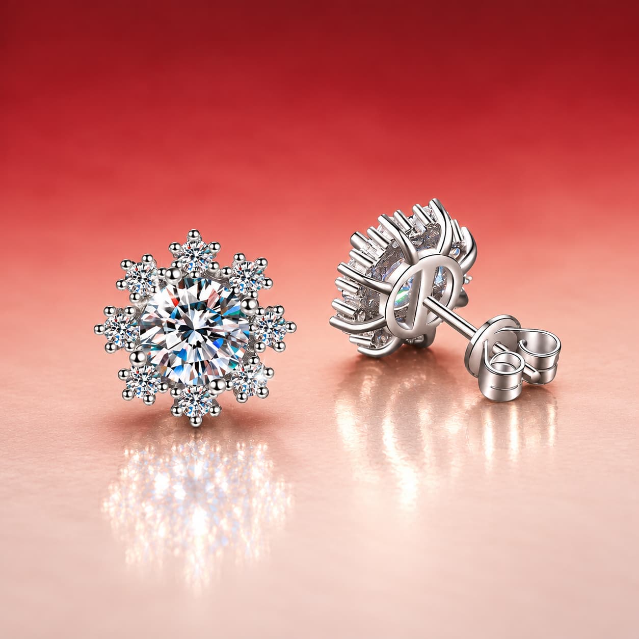 Luna Series · Snowflake Stud Earrings — Sterling Silver — image 1