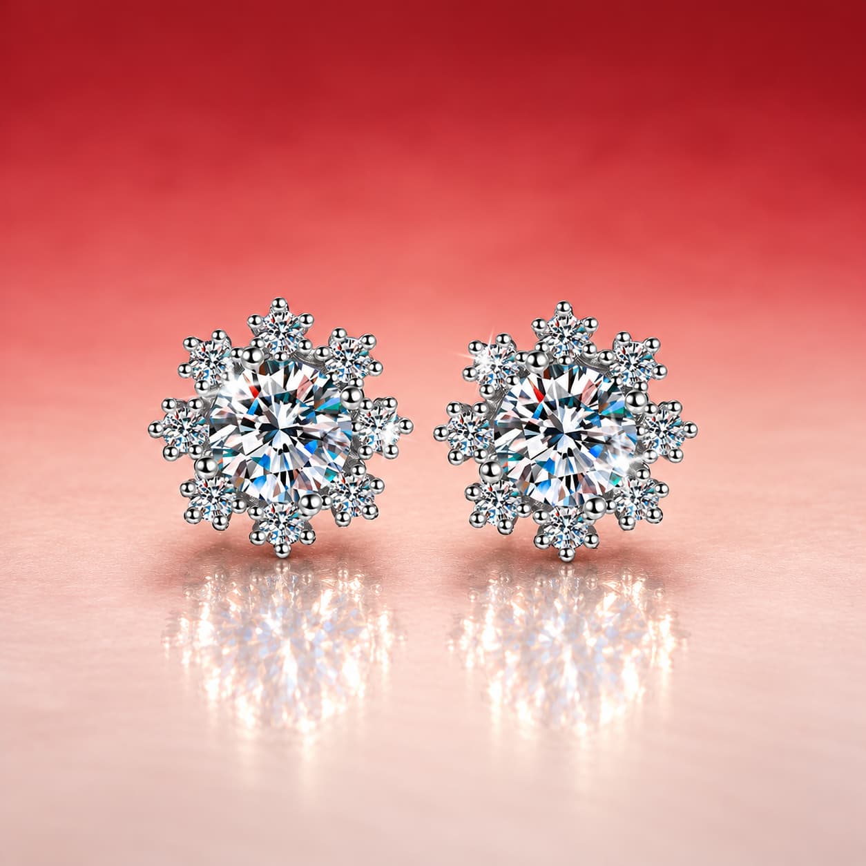 Luna Series · Snowflake Stud Earrings — Sterling Silver — image 3