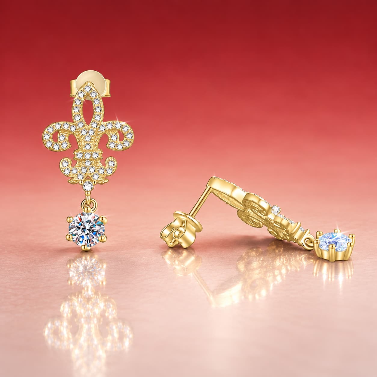Sol Series · Fleur-de-Lis Drop Earrings — Sterling Silver — image 3