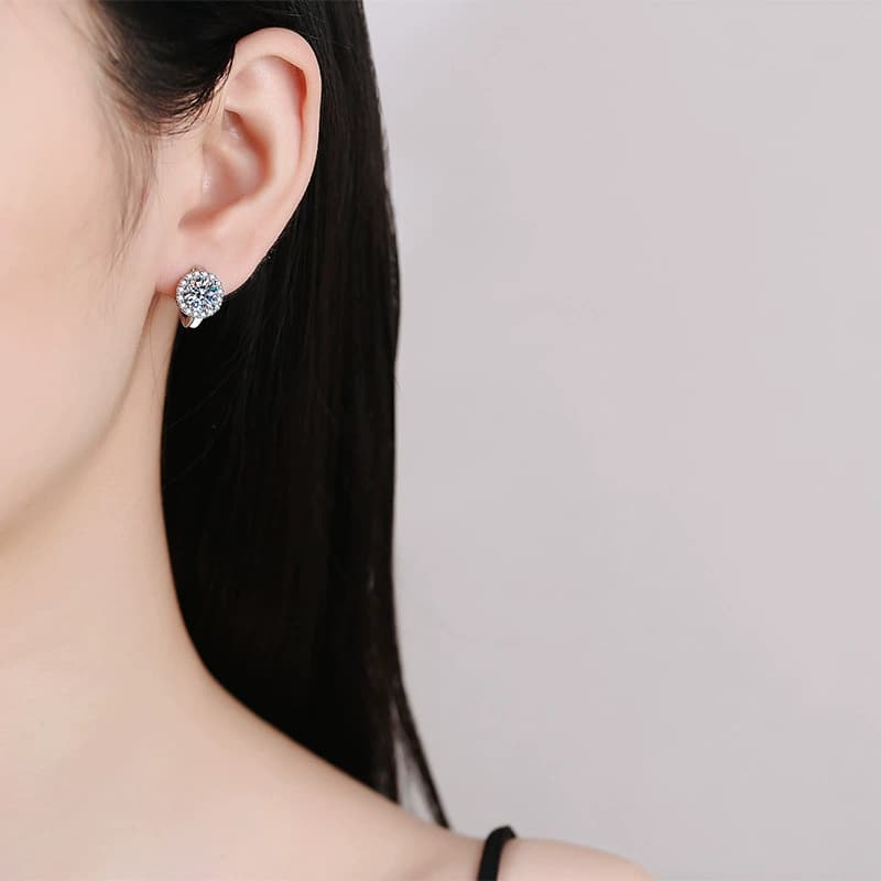Sol Series · Sunflower Huggie Earrings — Sterling Silver — image 2