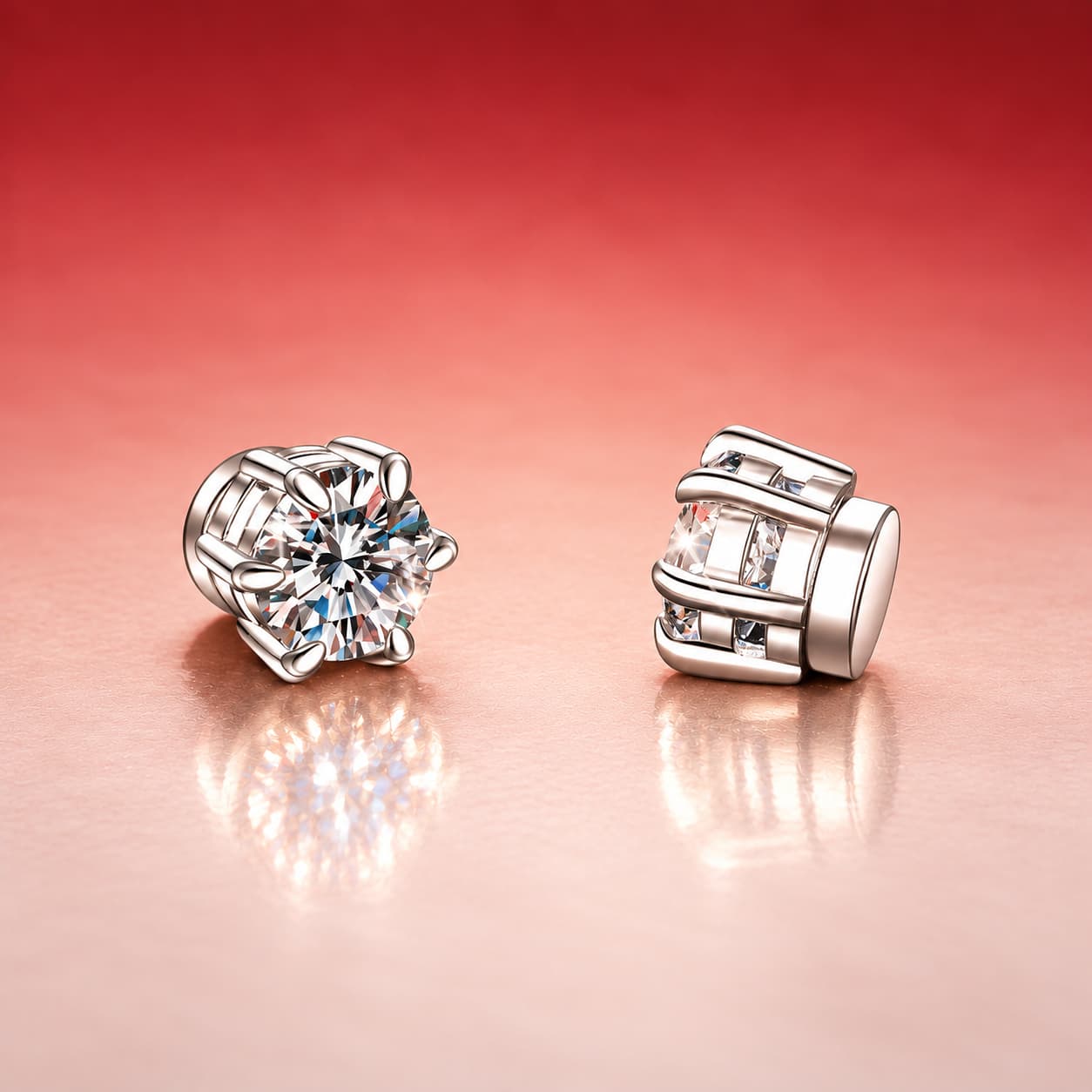 Luna Series · Magnetic Non-Pierced Stud Earrings — Sterling Silver — image 1