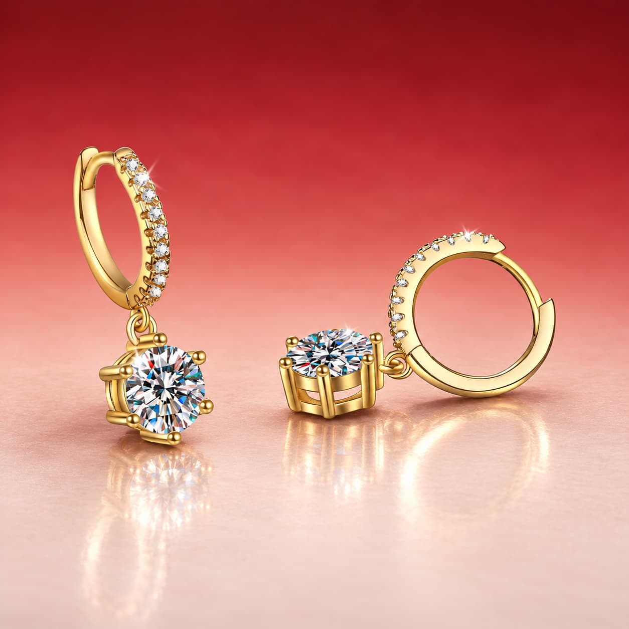 Sol Series · Six-Prong Solitaire Drop Earrings — Sterling Silver — image 3