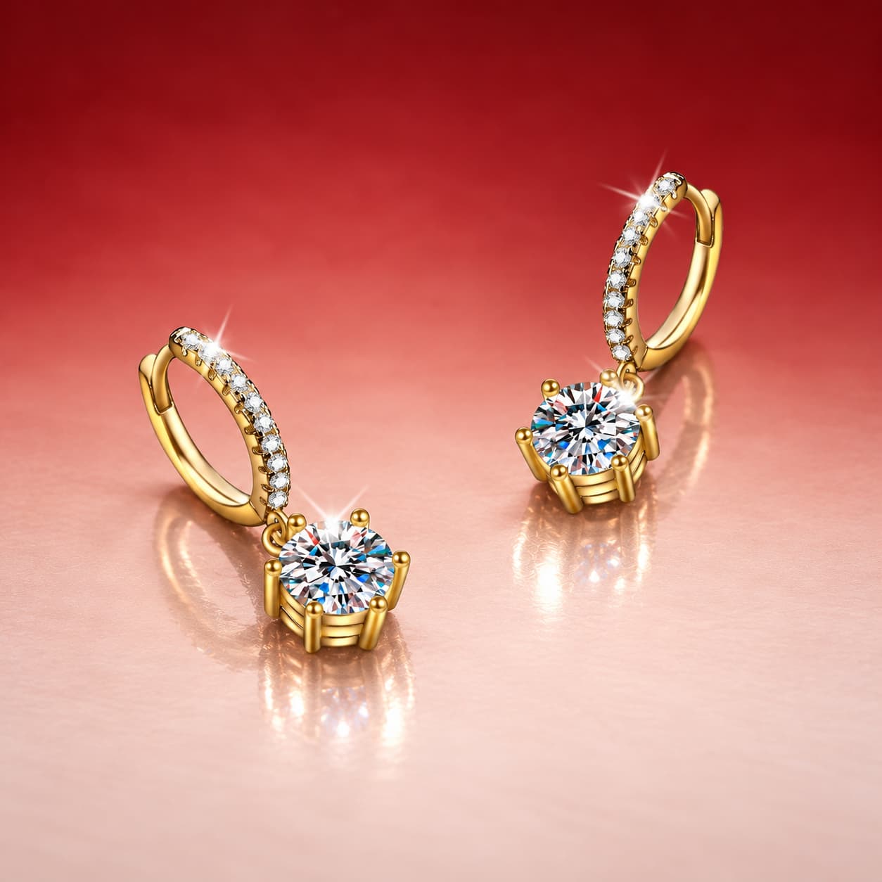 Sol Series · Six-Prong Solitaire Drop Earrings — Sterling Silver — image 4