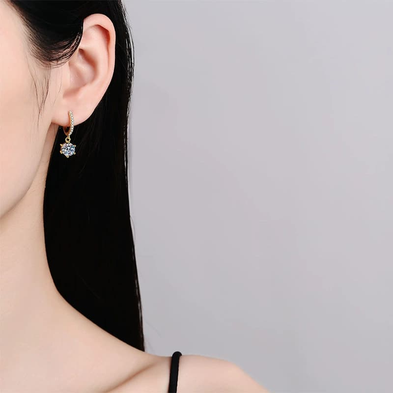 Sol Series · Six-Prong Solitaire Drop Earrings — Sterling Silver — image 2