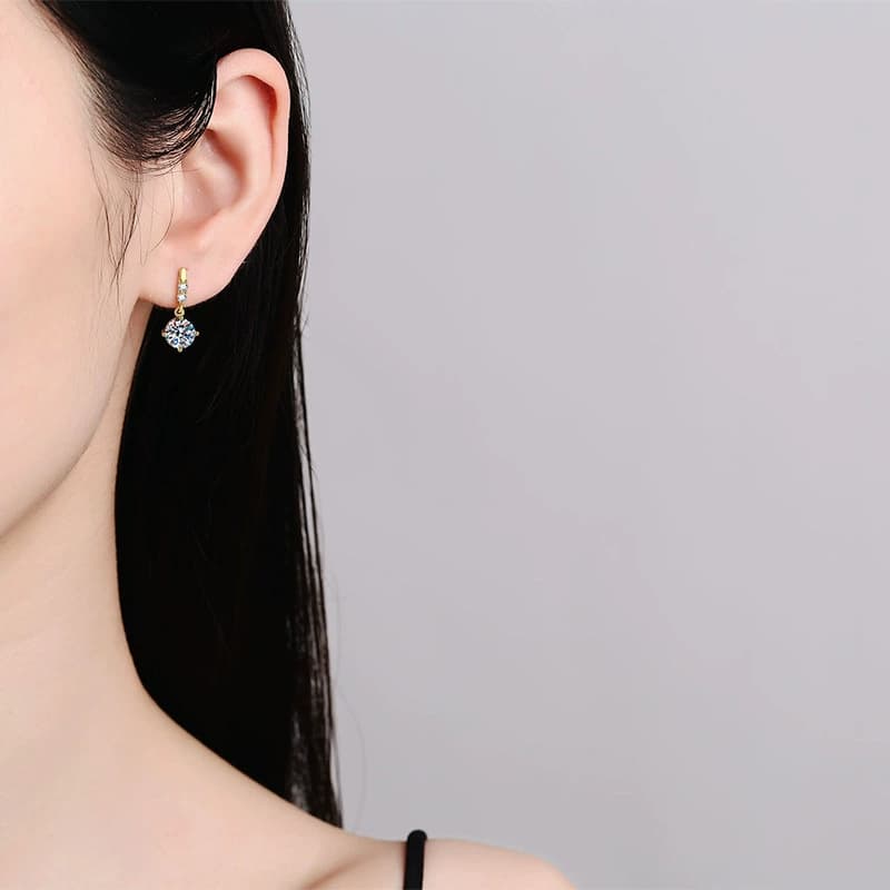Sol Series · Two-Stone Accent Solitaire Drop Earrings — Sterling Silver — image 2