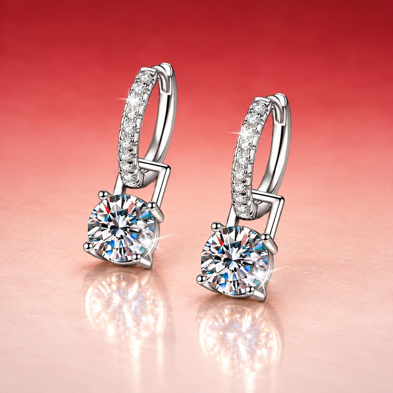 Luna Series · Two-Way Huggie Earrings — Sterling Silver — image 1