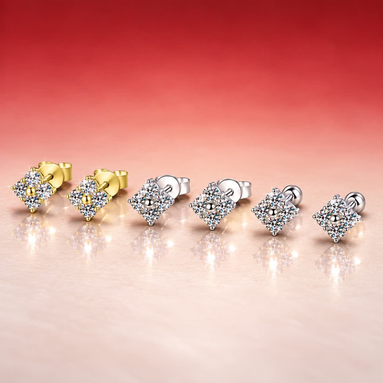 Clover Stud Earrings — 925 Sterling Silver — image 1