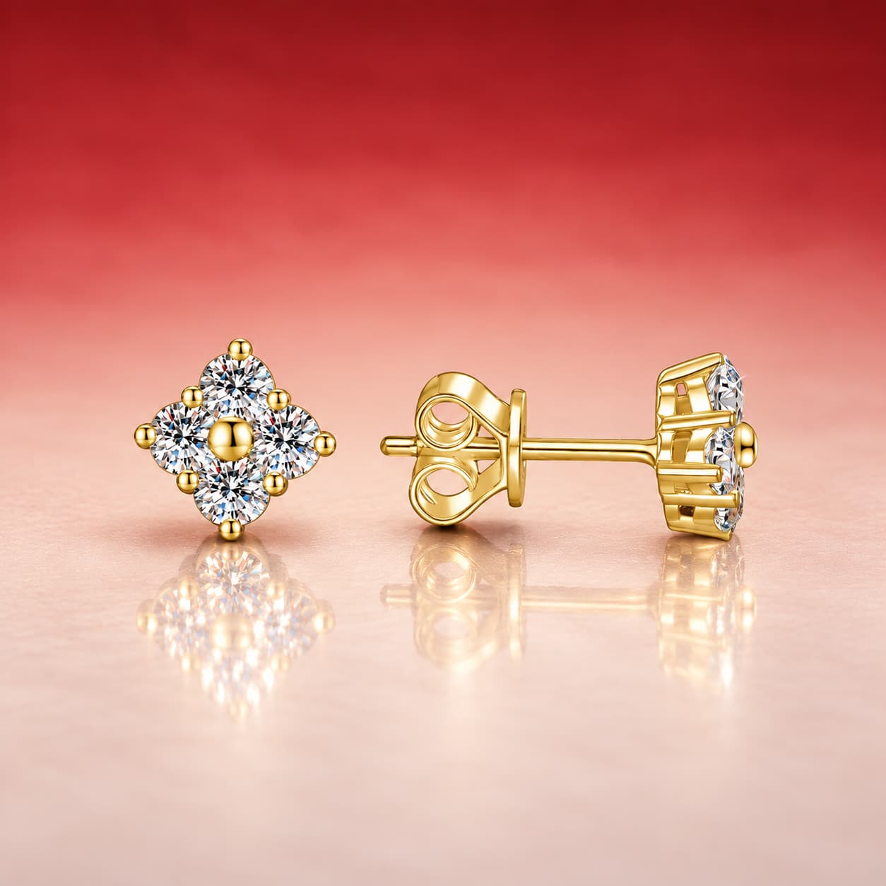 Clover Stud Earrings — 925 Sterling Silver — image 3
