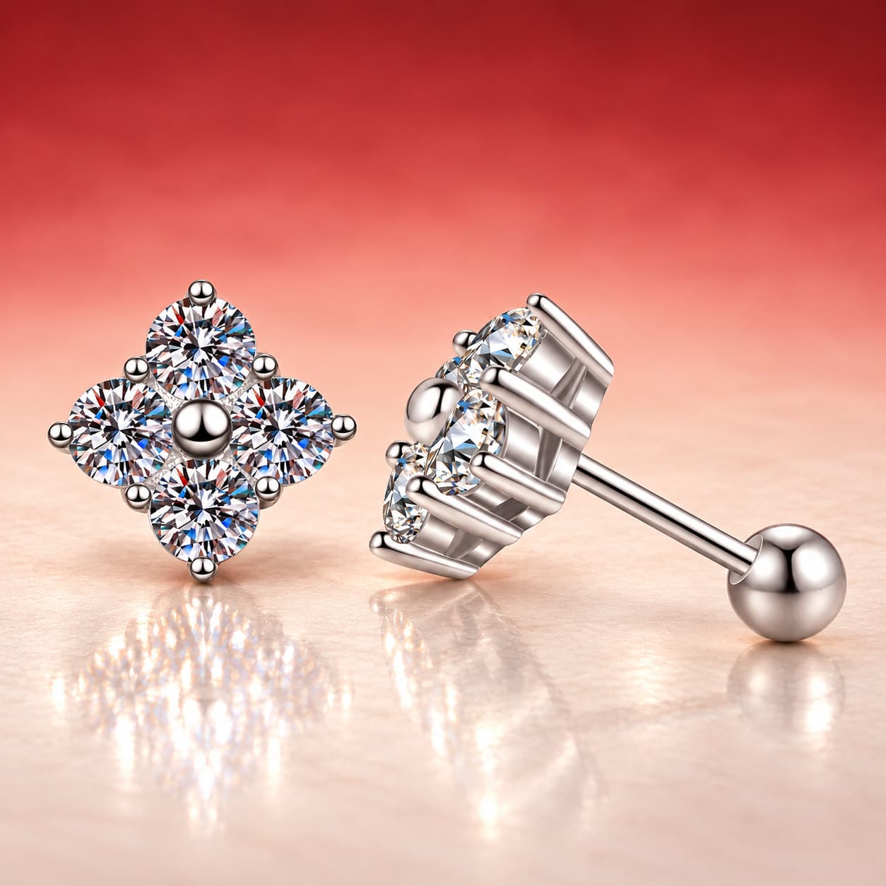 Clover Stud Earrings — 925 Sterling Silver — image 4