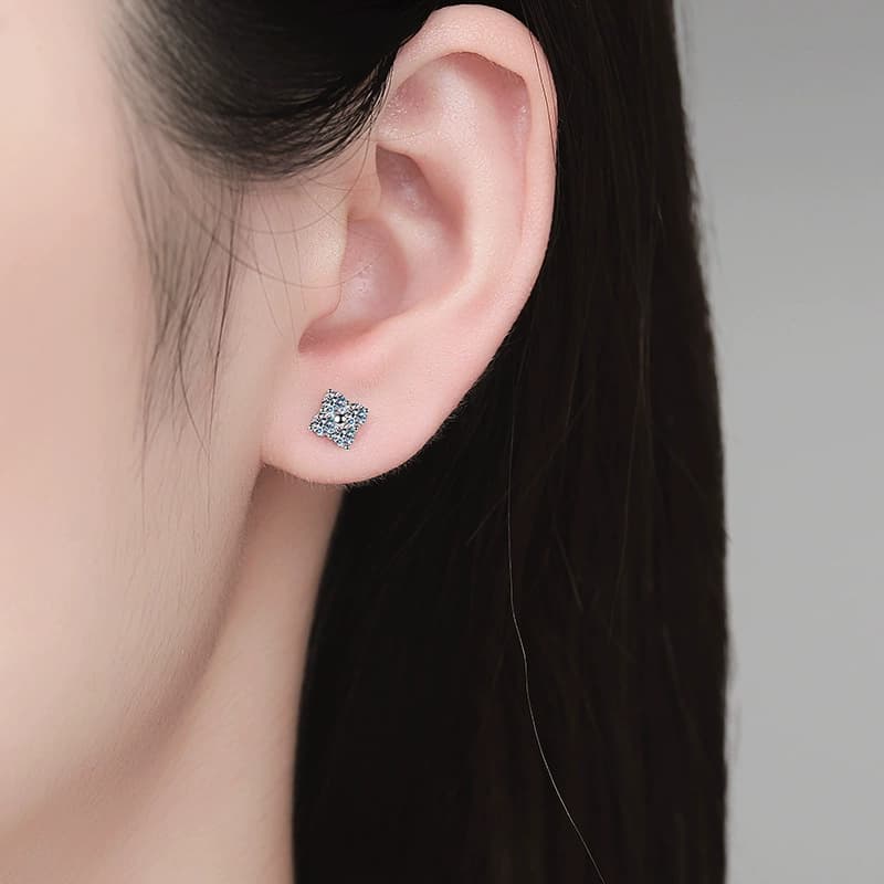 Clover Stud Earrings — 925 Sterling Silver — image 2