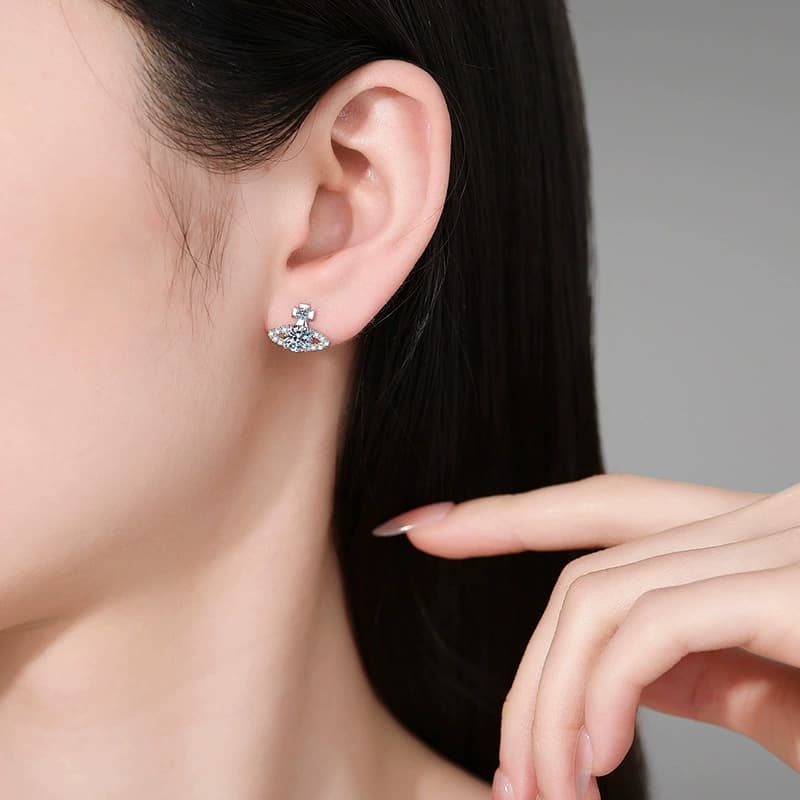 Orbit-Inspired Stud Earrings — 925 Sterling Silver — image 2
