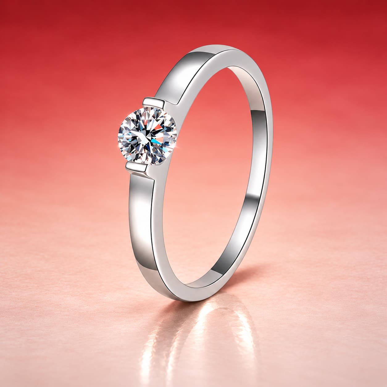 Round Solitaire Ring — 925 Sterling Silver — image 4