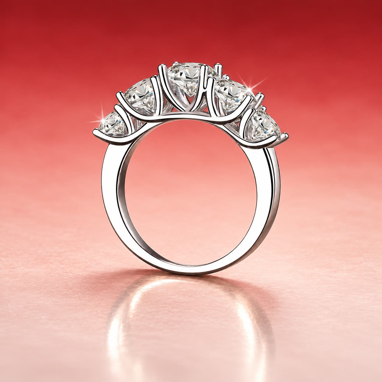 Graduated Multi-Stone Band Ring — 925 Sterling Silver — image 3