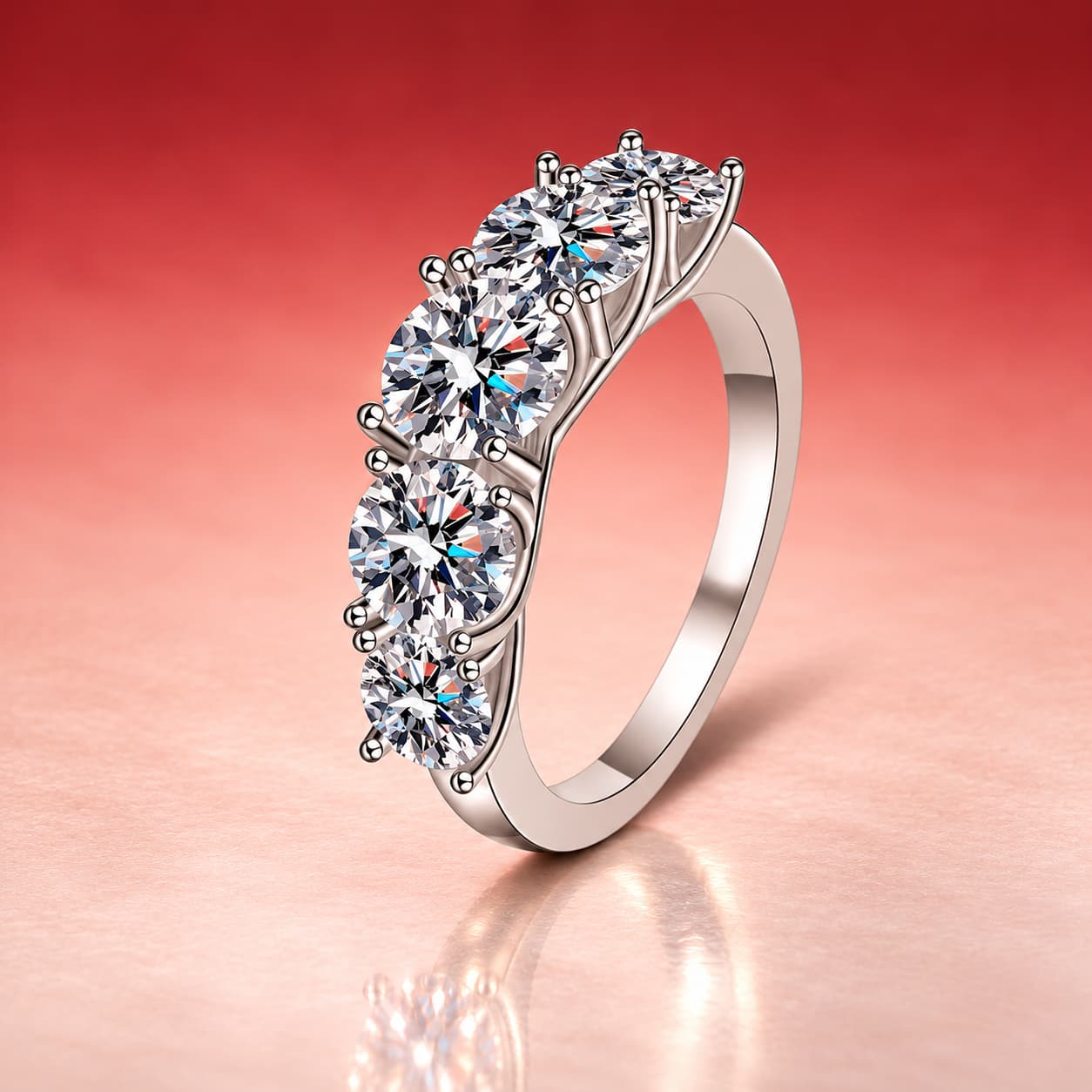 Graduated Multi-Stone Band Ring — 925 Sterling Silver — image 4